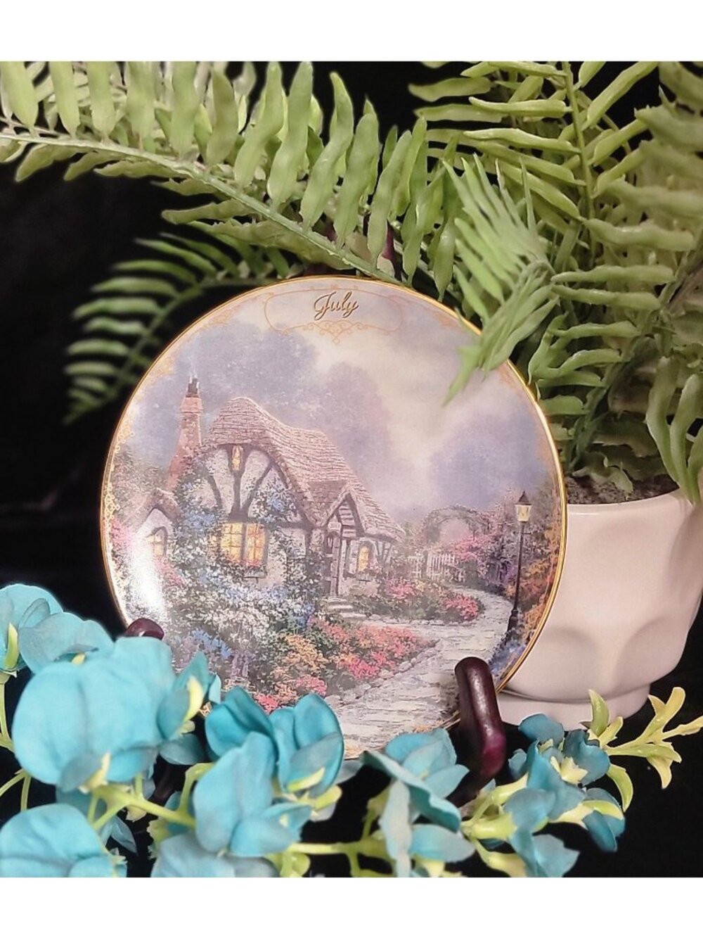 Vintage 1998 Bradford Exchange Thomas Kinkade "Chandler's Cottage" July Collecti - Picture 10 of 10